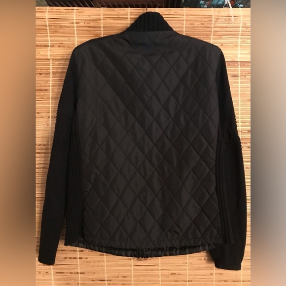 FDJ French Crossing Harlequin Quilted Bomber Jacket  w/ Sweater Sleeves Size M - Picture 2 of 6